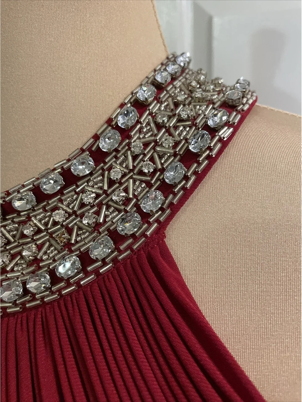 JS boutique Vintage Red Beaded Gown/Prom Dress Size 4